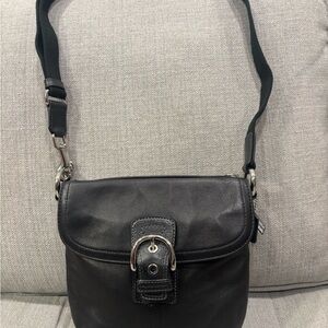 Coach Black Leather Messenger Bag